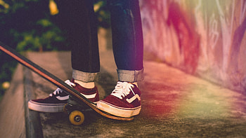 Skateboarding action, Skateboard ramp, Vans sneakers, Extreme sports graphy HD wallpaper