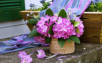 Purple flowers, graphy, art, floral, arrangement, purple, still life, grapher, artist, nature, flowers, wall HD wallpaper