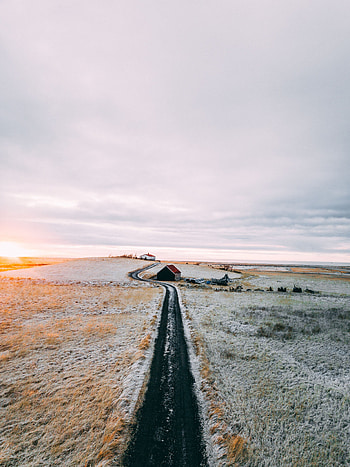 Nature, Snow, Privacy, Seclusion, Road, Small House, Lodge, Silence HD phone wallpaper