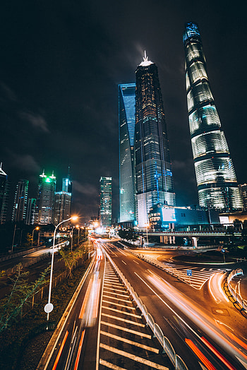 Cities, Architecture, Night City, City Lights, Skyscrapers, Infrastructure HD phone wallpaper