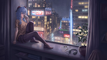 Blue Hair Ganyu Genshin Impact HD wallpaper