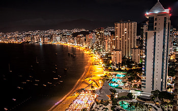 Building, , Acapulco, Beach, City, Coast, Mexico, Night, Cities HD wallpaper