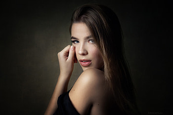 Brunette, girl model, beautiful, long hair HD wallpaper