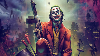 Joker With Gun Up , joker, superheroes, artwork, artist HD wallpaper