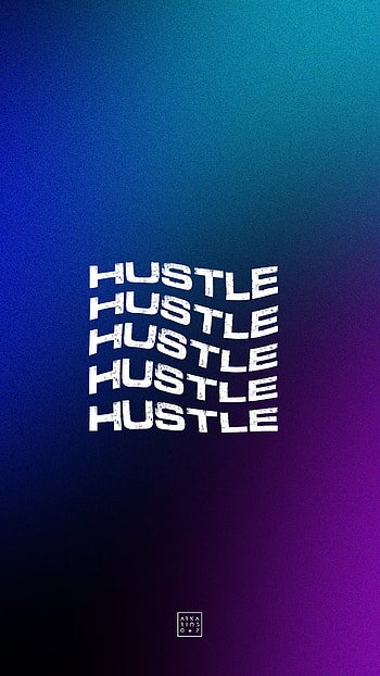 Hustle, aesthetic, typography, minimal, noisy gradient, quote, dark gradient, gradient, black, dark HD phone wallpaper