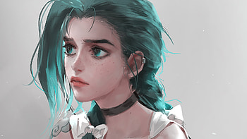 Green Eyes Jinx League Of Legends HD wallpaper