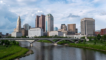 Columbus Skyline, Architectural masterpiece, River view HD wallpaper