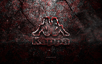 Kappa logo, grunge art, Kappa stone logo, red stone texture, Kappa, grunge stone texture, Kappa emblem, Kappa 3d logo HD wallpaper