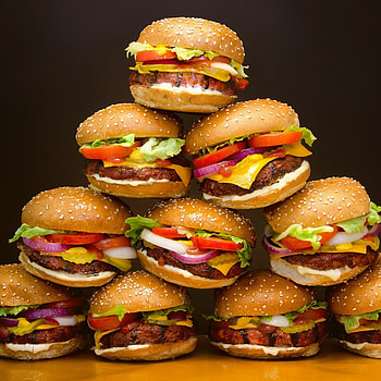 Pyramid of Burgers, Hamburgers HD phone wallpaper