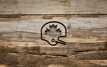 CFL wooden logo, , Canadian Football League, wooden backgrounds, sports league, CFL logo, creative, wood carving, CFL HD wallpaper