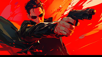 Neo The Matrix - Dynamic Action Scene, The Matrix, Neo (The Matrix), cyberpunk, Noir, illustration HD wallpaper