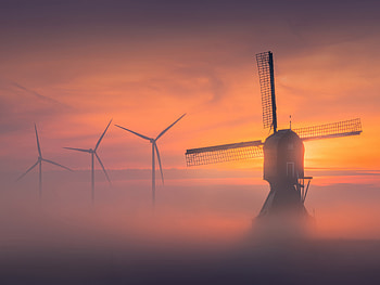 Windmill Evening , windmill, graphy HD wallpaper