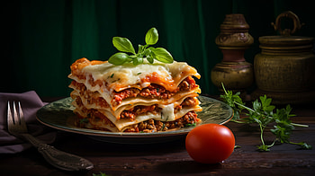 Savory AI-Created Lasagna for, AI Art, food, lasagna HD wallpaper