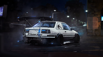 Toyota Ae86 Scary Digital Art , toyota, cars, digital-art, artist, artwork, deviantart HD wallpaper