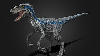 Blue velociraptor, 3D model, Cenker Turhan, Cenkerturhan1 HD wallpaper