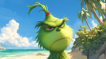 Chill Grinch : A Tropical Twist on a Classic Character, The Grinch HD wallpaper