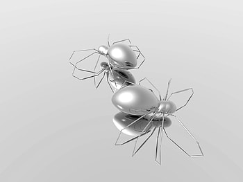 Spiders, Reflection, 3D, Surface, Form, Silver HD wallpaper