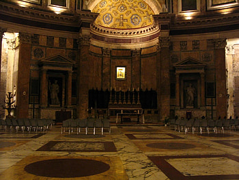 Interior Pantheon Rome, pantheon, floor, marble, decorations, interior HD wallpaper