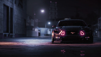 Devil Mustang, Night car, Ford, Devil car, Mustang HD wallpaper