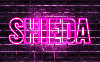 Happy Birtay Shieda, , pink neon lights, Shieda name, creative, Shieda Happy Birtay, Shieda Birtay, popular japanese female names, with Shieda name, Shieda HD wallpaper