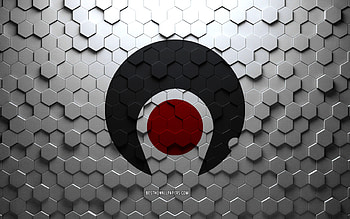 Flag of Kagoshima, honeycomb art, Kagoshima hexagons flag, Kagoshima, 3d hexagons art, Kagoshima flag HD wallpaper