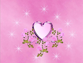 Heart, pink, stars, abstract HD wallpaper