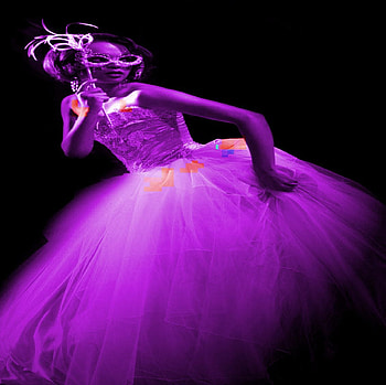 MASKED PURPLE BALERINA, purple, balerina, mask, sheer, beautiful, dress HD wallpaper