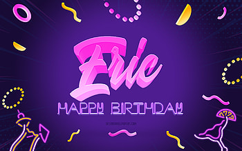 Happy Birtay Eric, , Purple Party Background, Eric, creative art, Happy Eric birtay, Eric name, Eric Birtay, Birtay Party Background HD wallpaper