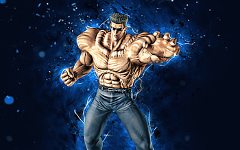 Younger Toguro, , blue neon lights, YuYu Hakusho, antagonist, Toguro, manga, Toguro-ototo, Younger Toguro YuYu Hakusho HD wallpaper