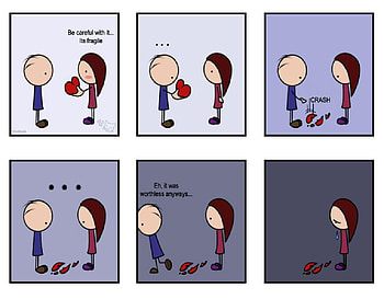 Broken Heart Cartoon, girl, heart, boy, broken HD wallpaper