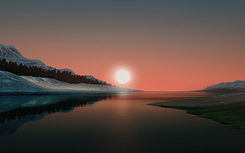 Sunset Lake, landscapes, lakes, nature, sunset HD wallpaper
