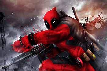 Deadpool, artwork, red, 2019 HD wallpaper
