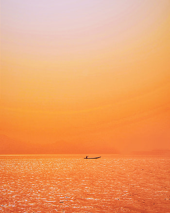 Nature, Sunset, Lake, Ripples, Ripple, Boat, Sunlight HD phone wallpaper