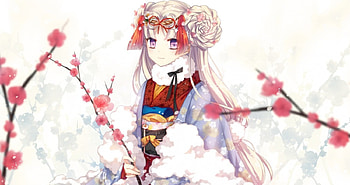 White, kimono, yukata, cute, floral, oriental, spring, long hair, beauty, nice, cg, petals, flower, cherry blossom, , adorable, female, blossom, japanese, sweet, japan, girl, beautiful, kawaii, anime girl, anime, pretty, sakura, sakura blossom, lovely HD wallpaper