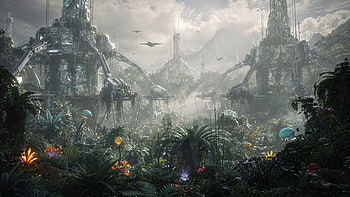 Sci‑Fi: Overgrown Arcology — Verdant Colony, Sci Fi, Ruin, Jungle HD wallpaper