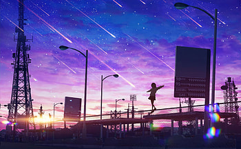 Anime Girl Walking Over Fence, anime-girl, anime, artist, artwork, digital-art HD wallpaper