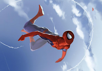 Spiderman Falling , spiderman, superheroes, artwork, digital-art, art, deviantart HD wallpaper