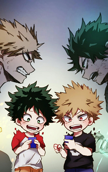 Katsuki Bakugou and Izuku Midoriya, Izuku Midoriya, Katsuki Bakugou, Anime, My Hero Academia HD phone wallpaper