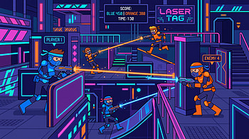 Neon Laser Tag Arena —, Laser Tag HD wallpaper