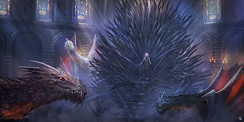 Dragon Queen , daenerys-targaryen, tv-shows, game-of-thrones, dragons, dragon, artist, artwork, digital-art HD wallpaper
