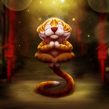 Funny, Art, Tiger, Meditation HD phone wallpaper