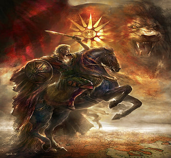 Alexander, horse, , conqueror, lion, fantasy, abstract, cg, world HD wallpaper