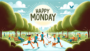 Happy Monday, monday, running, park, fitness HD wallpaper