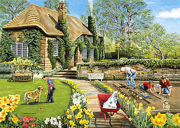 dreamhouse, gardens, flowers, houses, country HD wallpaper