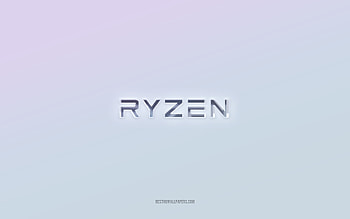 AMD Ryzen logo, cut out 3d text, white background, AMD Ryzen 3d logo, AMD Ryzen emblem, AMD Ryzen, embossed logo, AMD Ryzen 3d emblem HD wallpaper