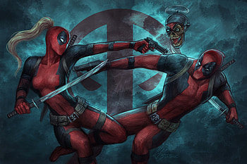 Deadpool And Ladydeadpool, deadpool, superheroes, artist, artwork, digital-art HD wallpaper