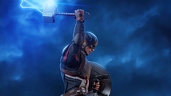 Captain America With Lightning Hammer , captain-america, superheroes, artist, artwork, digital-art HD wallpaper