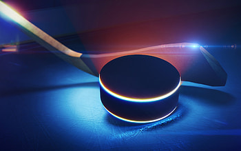 hockey puck, hockey stick, neon rays, ice arena, hockey concepts, hockey HD wallpaper
