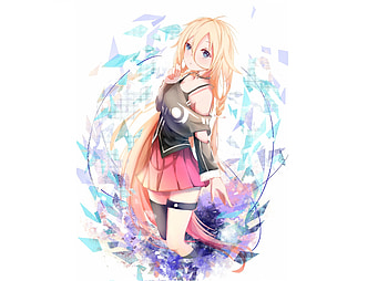 Blonde, IA, long hair, anime girl, vocaloid HD wallpaper
