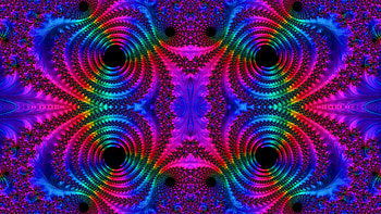 Trippy Psychedelic Fractal, trippy, psychedelic, aesthetic, blue, Abstract, fractal, abstract blue HD wallpaper